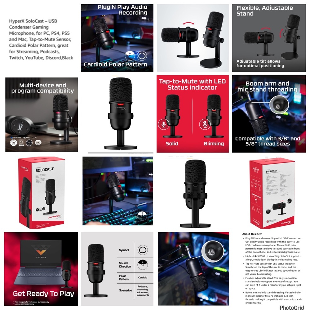 HyperX SoloCast USB gaming microphone NEW OPEN BOX